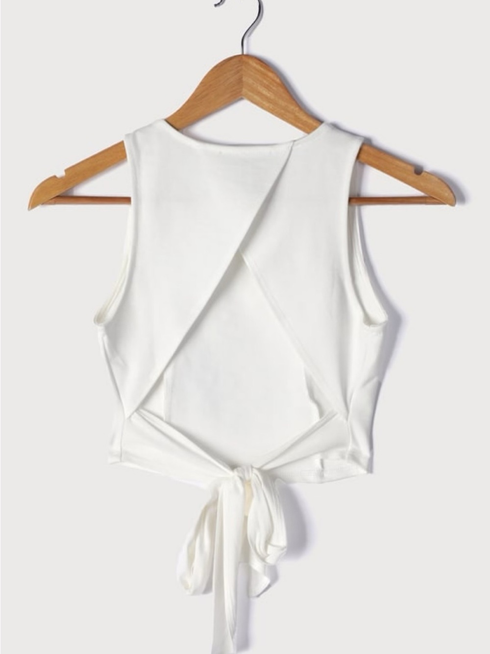 NWT lulus white open back tie-back sleeveless crop top S